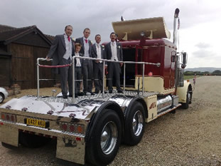 Truck with Grooms Party